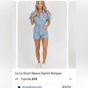 Jean Romper Never Worn